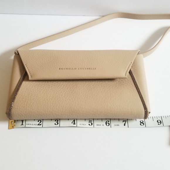 Brunello Cucinelli Leather Wallet-On-Strap Sand - Picture 15 of 16